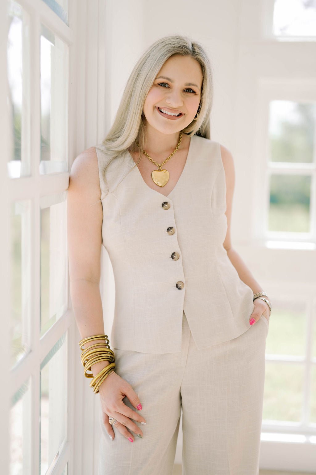 Hello Sunshine Linen Vest Top - Tops - Tanks - Blu Pepper