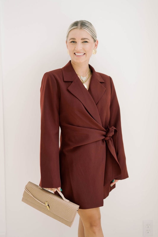 Holiday Bliss Blazer Wrap Dress - Dresses - Needii