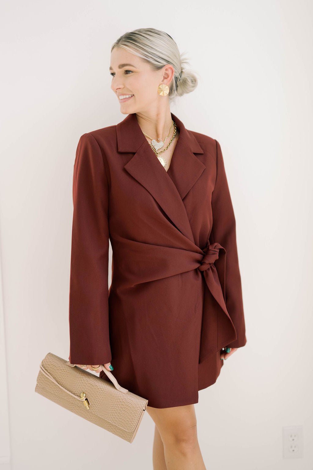 Holiday Bliss Blazer Wrap Dress - Dresses - Needii