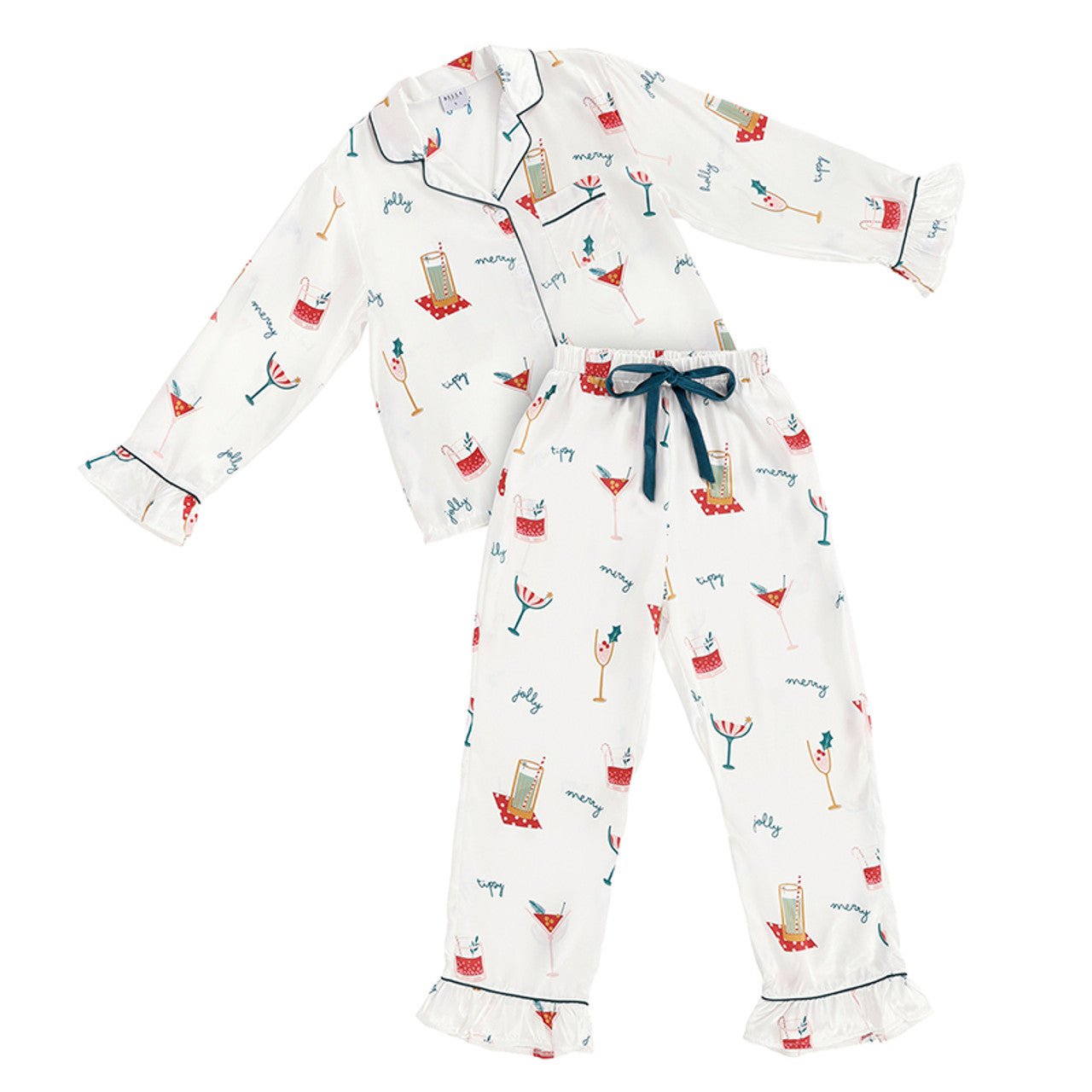 Holiday Cocktails Long Sleeve Pant PJ Set - Loungewear - Bella Sleep & Spa