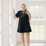 Holiday Soiree Rhinestone Bow Dress - Dresses - Heyson