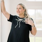 Holiday Soiree Rhinestone Bow Dress - Dresses - Heyson