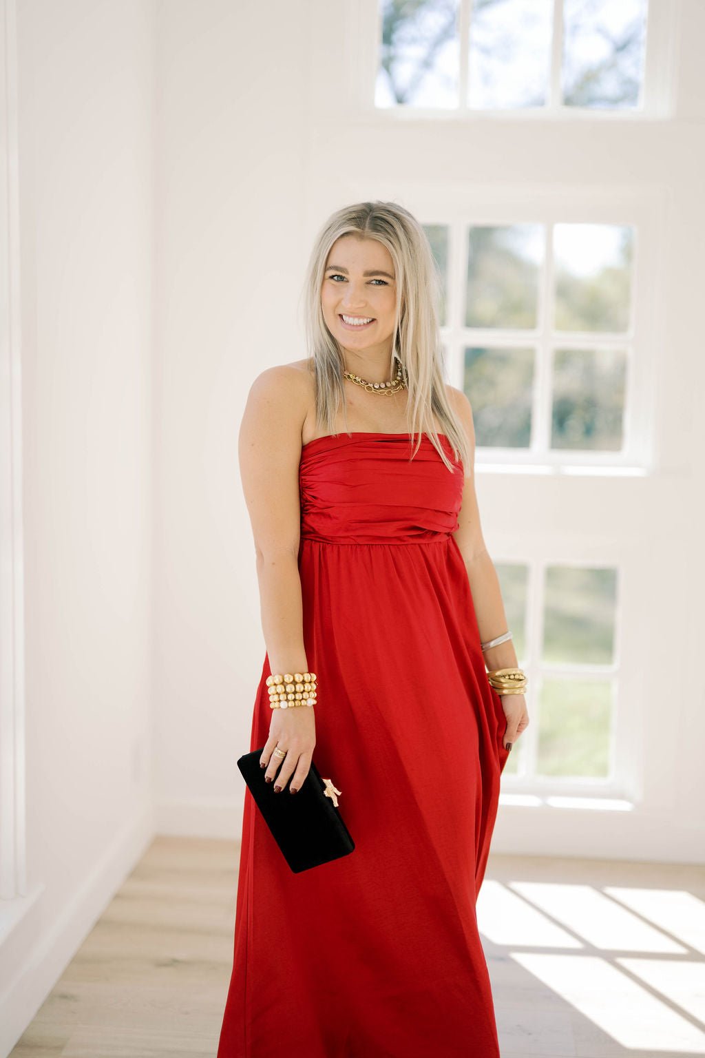Holiday Time Satin Dress - Lola & Co. Boutique Red / Small Holiday Time Satin Dress - Lola & Co. Boutique Red / Small