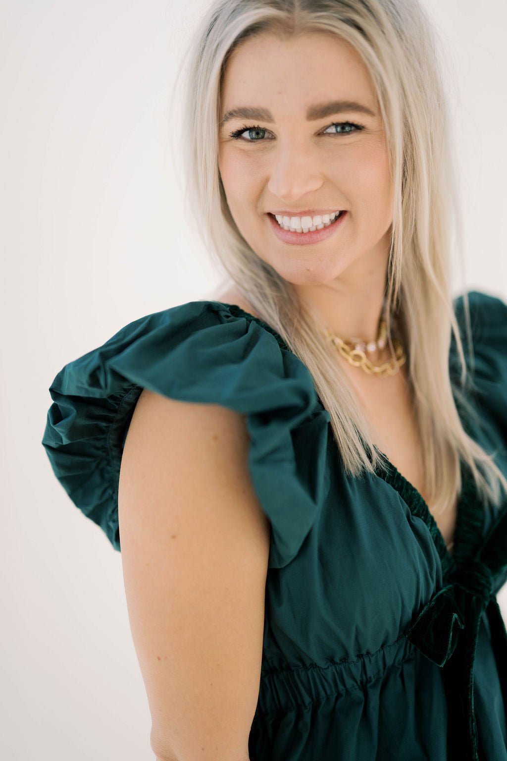 Holiday Time Velvet Bow Layered Ruffle Dress - Dresses - Peach Love CA