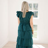 Holiday Time Velvet Bow Layered Ruffle Dress - Dresses - Peach Love CA