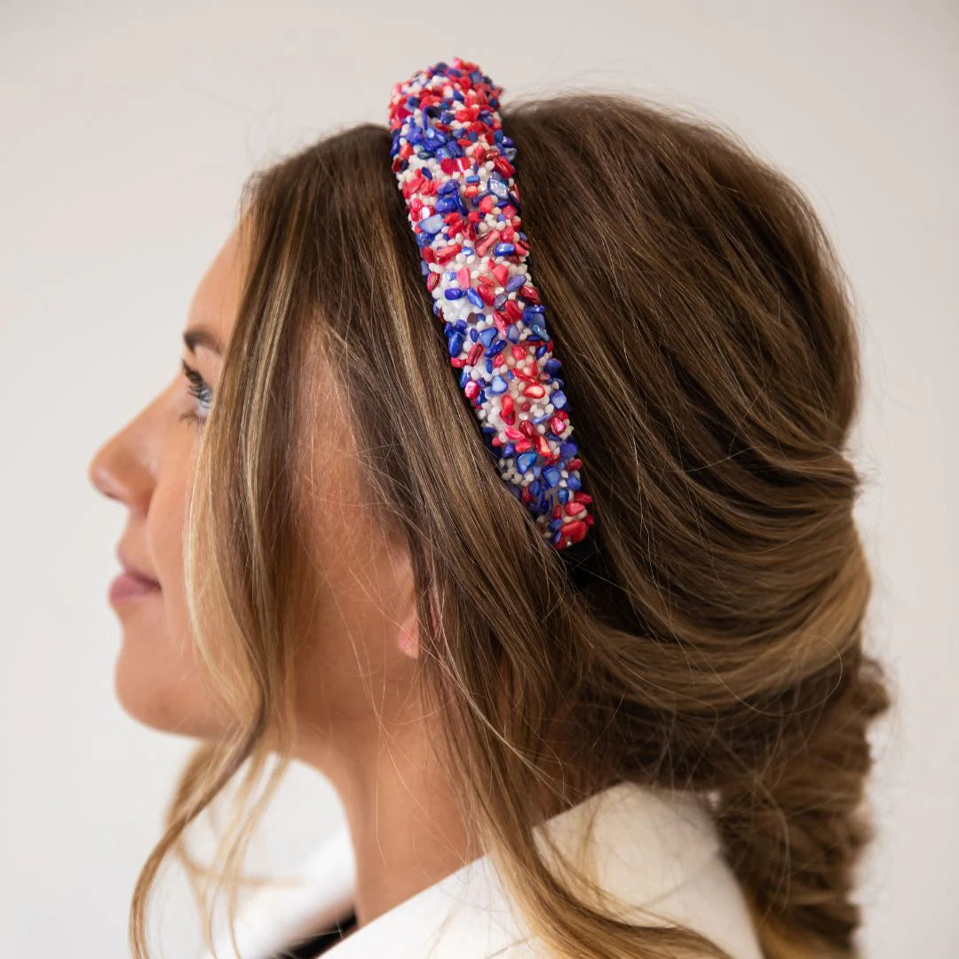 All That Glitters Red/White & Blue Headband