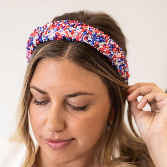 All That Glitters Red/White & Blue Headband