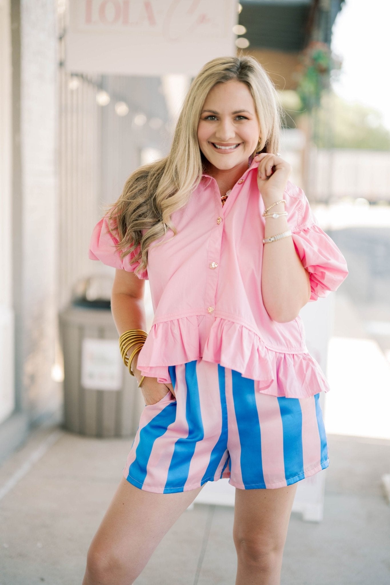 Impressions Button Down Top - Tops - Blouses - Entro