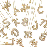 Initial SCRIPT CZ Balloon Bubble Gold Necklaces - Jewelry - Necklaces - Savy Bling
