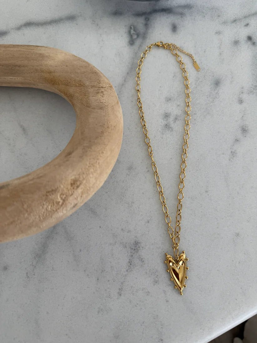 Jada Gold Thin Adjustable Heart Necklace - Jewelry - Necklaces - Chansutt Pearls