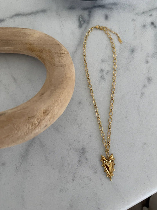 Jada Gold Thin Adjustable Heart Necklace - Jewelry - Necklaces - Chansutt Pearls