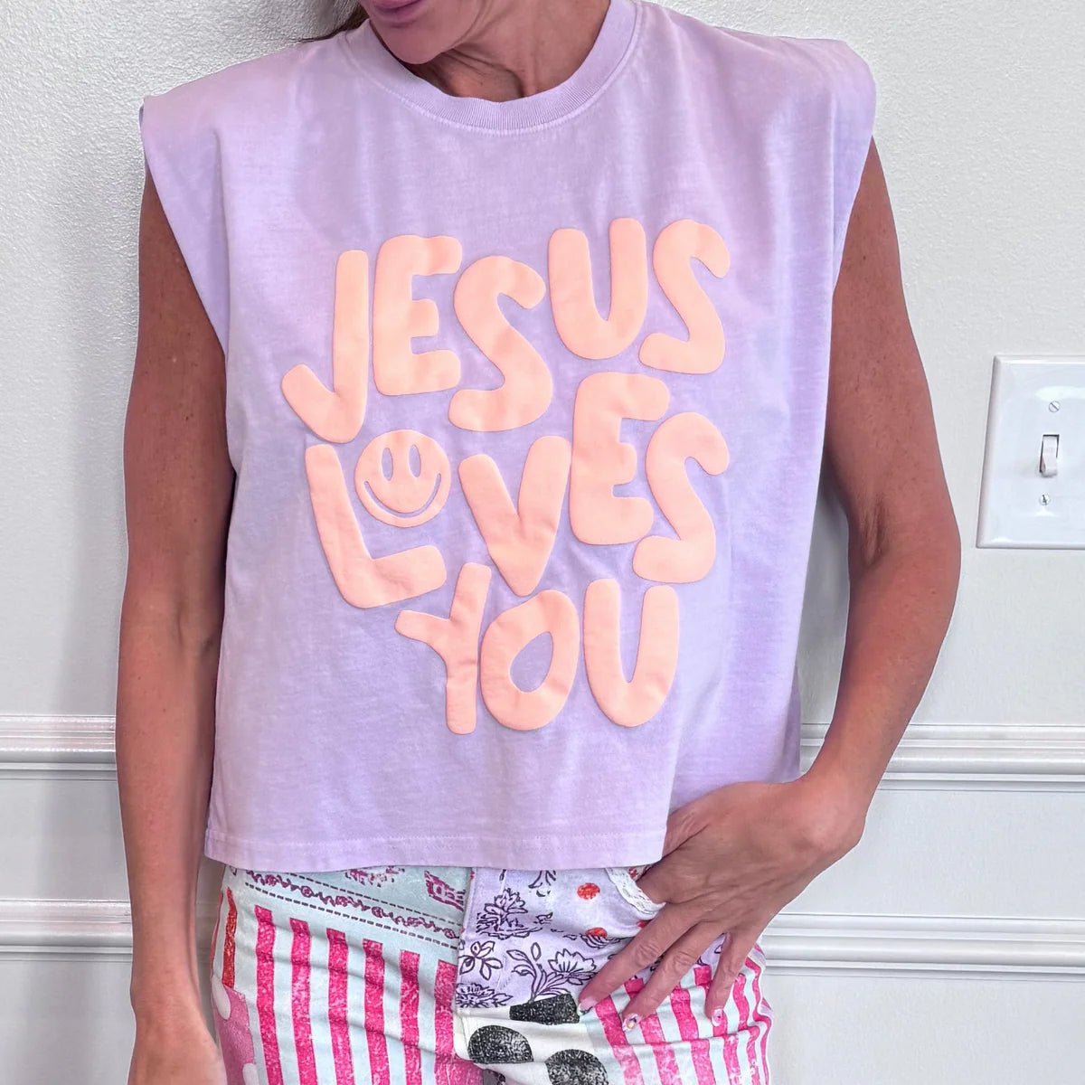 Jesus Loves You Muscle Tee - Tops - Tees - Poppy & Pine