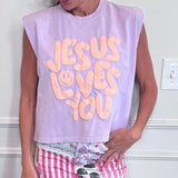 Jesus Loves You Muscle Tee - Tops - Tees - Poppy & Pine
