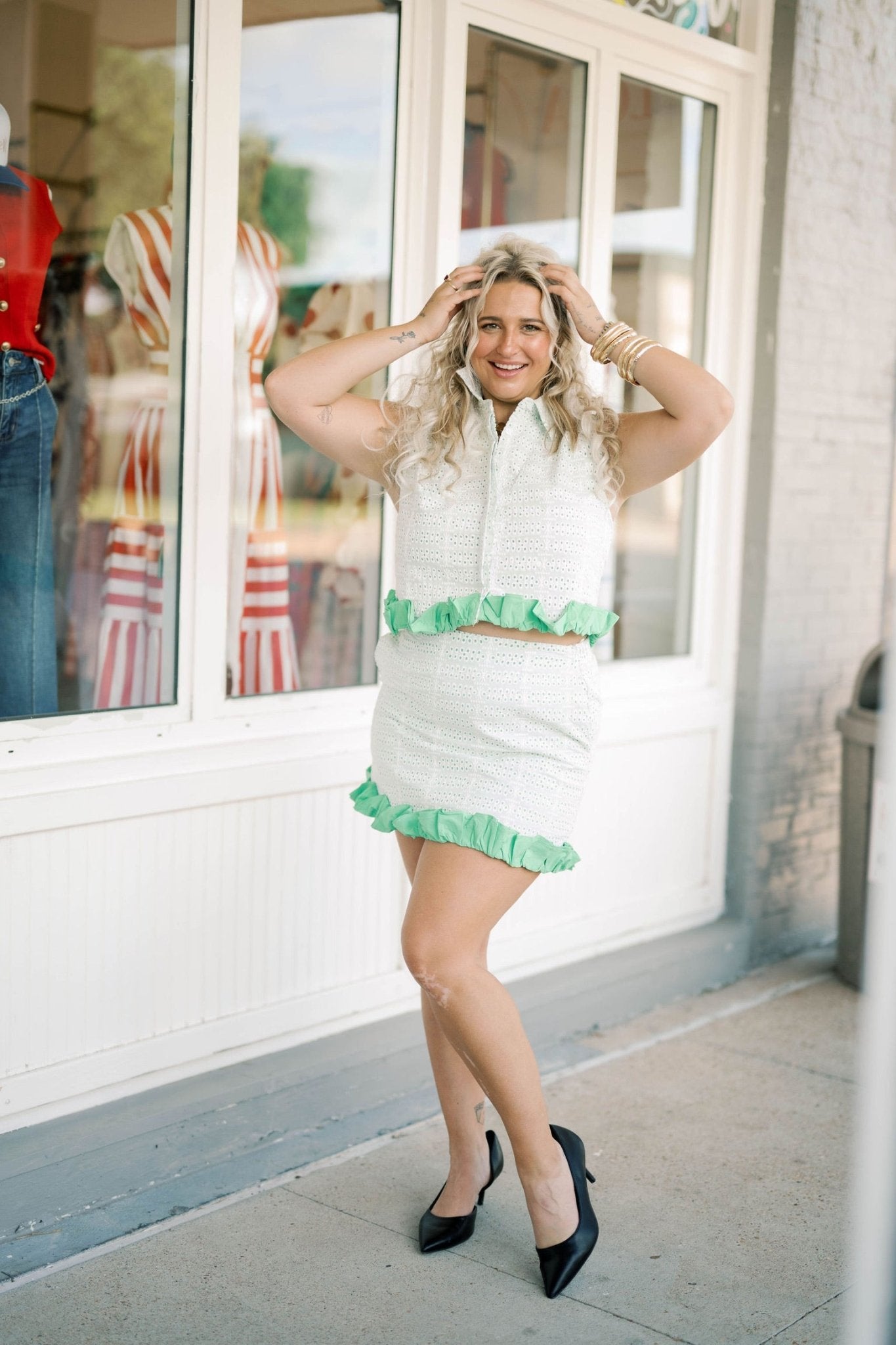 Just My Luck Eyelet Skirt - Bottoms - Skirts - Strut & Bolt