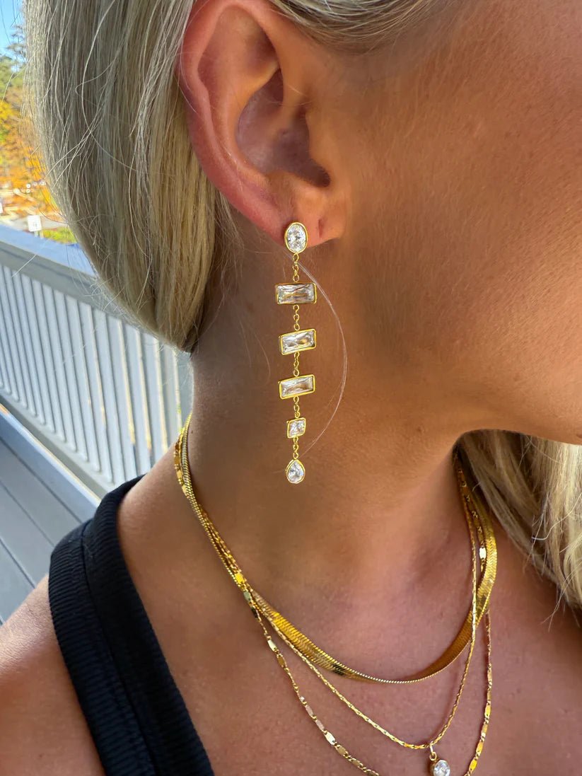 Layla Rhinestone Drop Earrings - Jewelry - Earrings - Chansutt Pearls