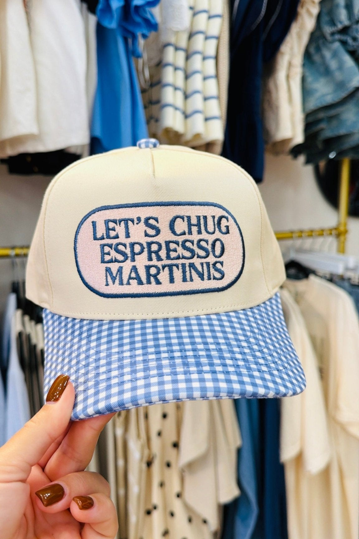 Let’s Chug Espresso Martinis Canvas Trucker Hat - Accessories - Hats - Summer Tees