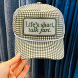 Life’s Short Talk Fast Plaid Trucker Hat - Accessories - Hats - Summer Tees
