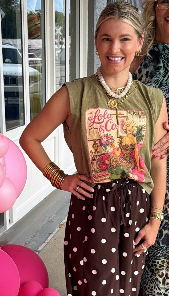 LOLA & CO Party Time Muscle Tee - Tops - Tees - Summer Tees