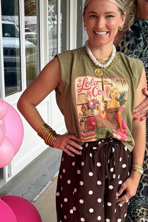 LOLA & CO Party Time Muscle Tee - Tops - Tees - Summer Tees