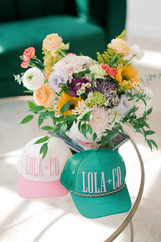 Lola Logo Gold Chain Trucker Hat - Accessories - Hats - Summer Tees