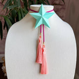 Lone Star Bolo Turquoise with Fuchsia & Peach - Jewelry - Necklaces - Rahya