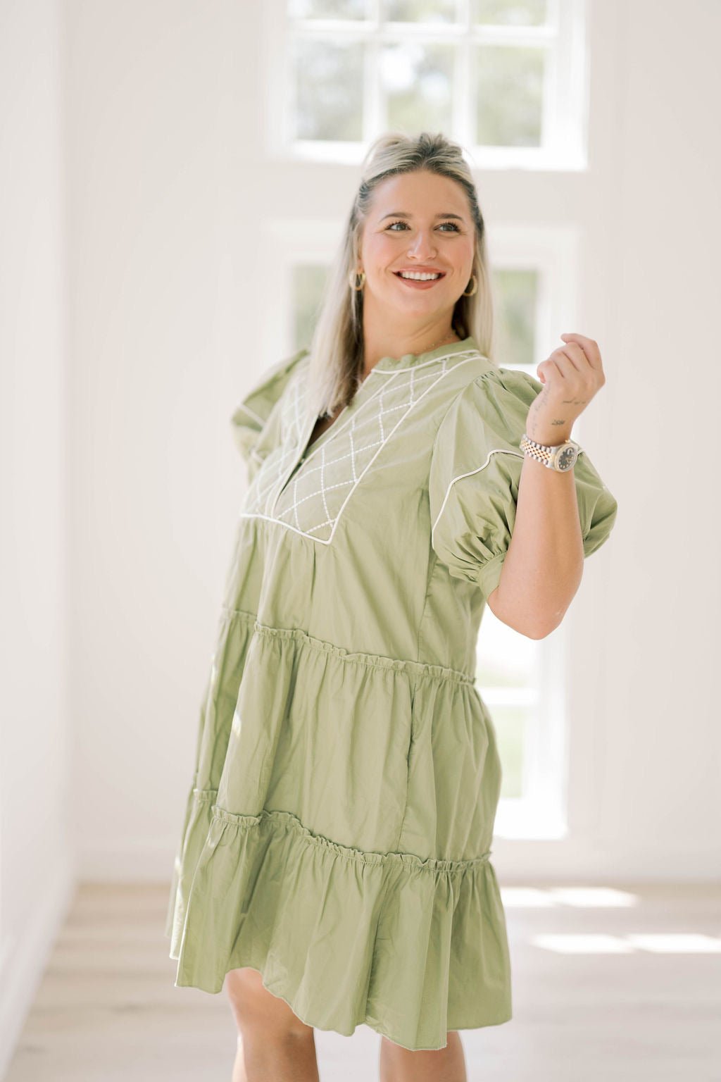 Luxe Lane Embroidered Mini Dress - Dresses - She & Sky