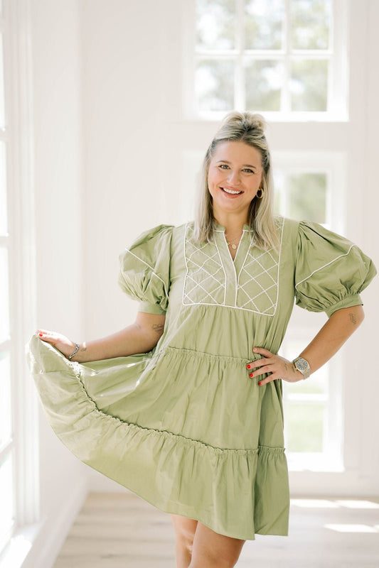 Luxe Lane Embroidered Mini Dress - Dresses - She & Sky