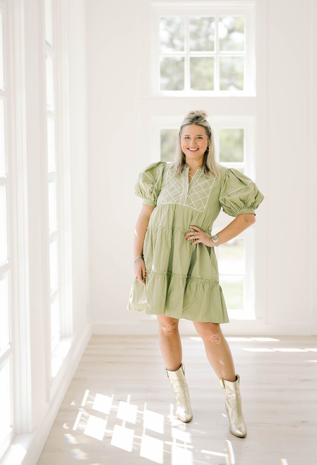Luxe Lane Embroidered Mini Dress - Dresses - She & Sky