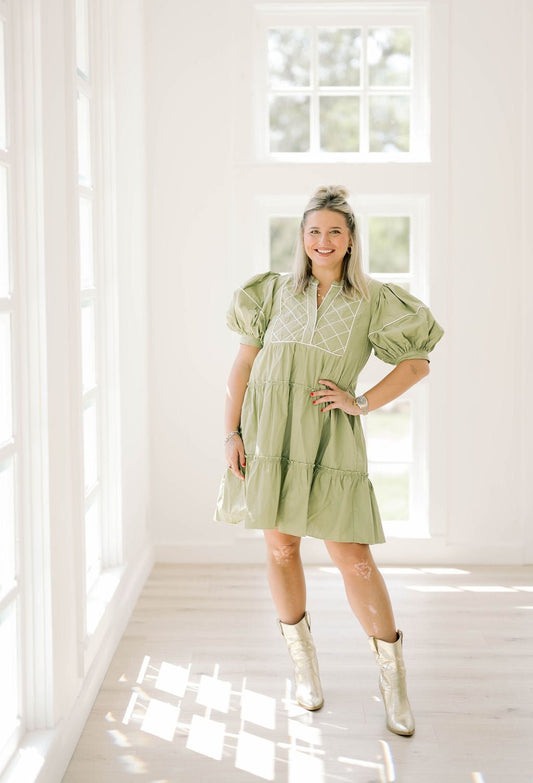 Luxe Lane Embroidered Mini Dress - Dresses - She & Sky