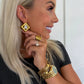 Marilyn Gold Rhinestone Diamond Earrings - Jewelry - Earrings - Chansutt Pearls