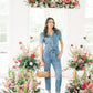 Market Strolls Bandana Denim Jumpsuit - Jumpsuits - Skies Are Blue