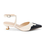 Matisse Florence Heeled White/Black Mule - Shoes - Heels - Matisse