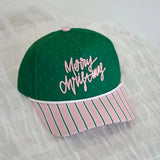 Merry Christmas Striped Pink Canvas Trucker Hat - Accessories - Hats - Summer Tees