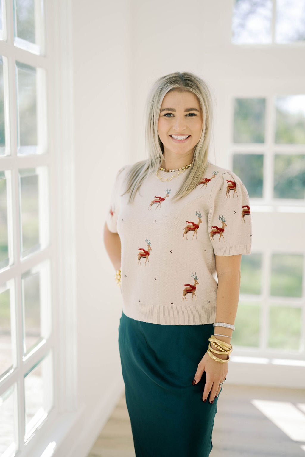 Merry Moment Reindeer Sweater - Tops - Sweaters - She & Sky