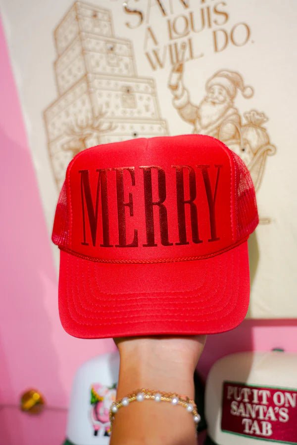 Merry Mood Red Trucker Hat - Accessories - Hats - Summer Tees