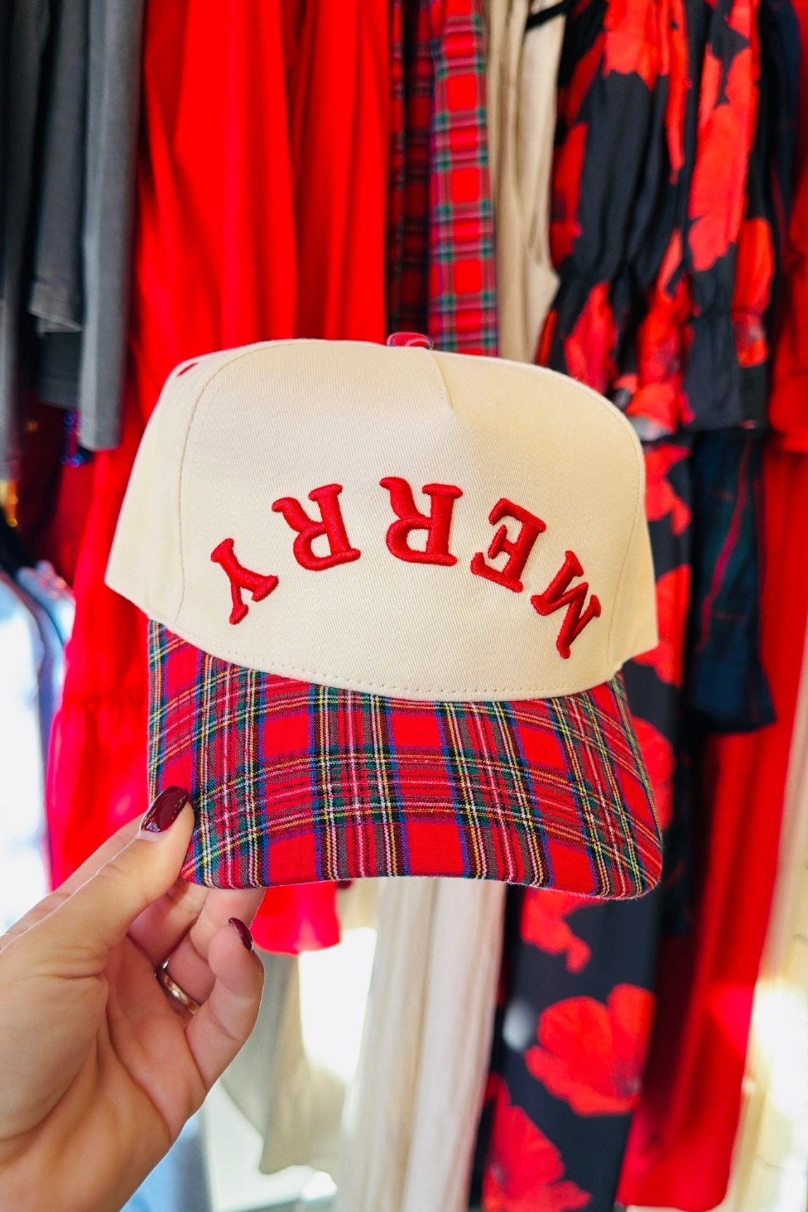 Merry Plaid Canvas Trucker Hat - Accessories - Hats - Summer Tees