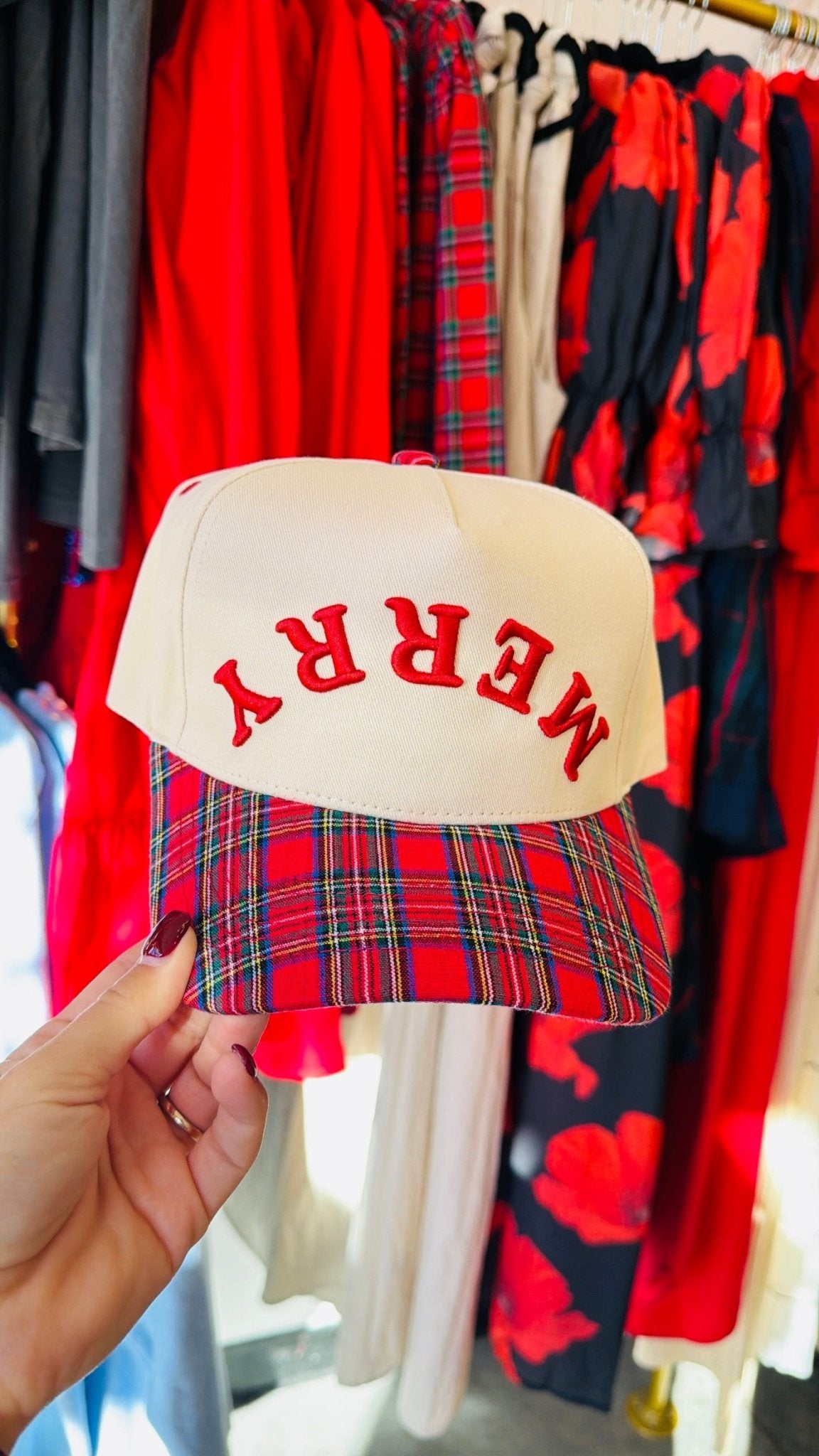 Merry Plaid Canvas Trucker Hat - Accessories - Hats - Summer Tees
