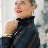 Merry Plaid Collared Mini Dress - Dresses - Heyson