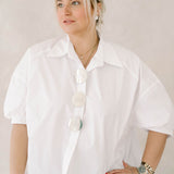 Message Me Oversized Button Down Top - Tops - Blouses - Q2