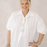 Message Me Oversized Button Down Top - Tops - Blouses - Q2