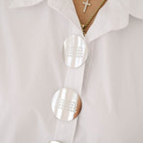 Message Me Oversized Button Down Top - Tops - Blouses - Q2