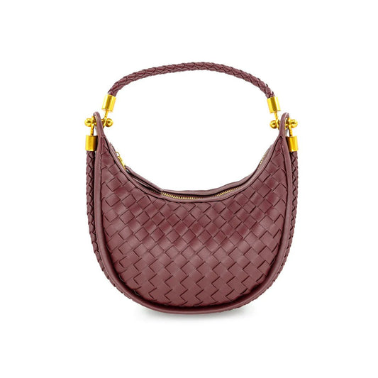 Mini Woven Burgundy Shoulder Bag - Accessories - Purses & Handbags - BC Bags