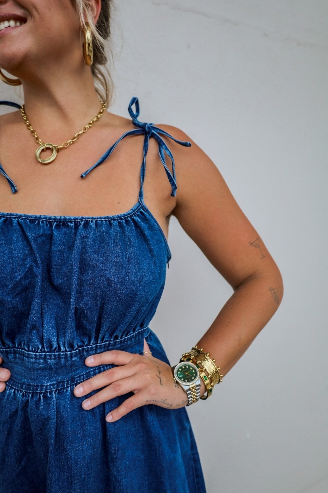 Miss Me Denim Midi Dress - Dresses - Illa Illa