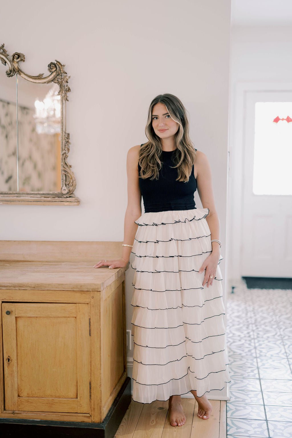 Modern Chic Sweater Tulle Ruffle Maxi Dress - Dresses - TCEC