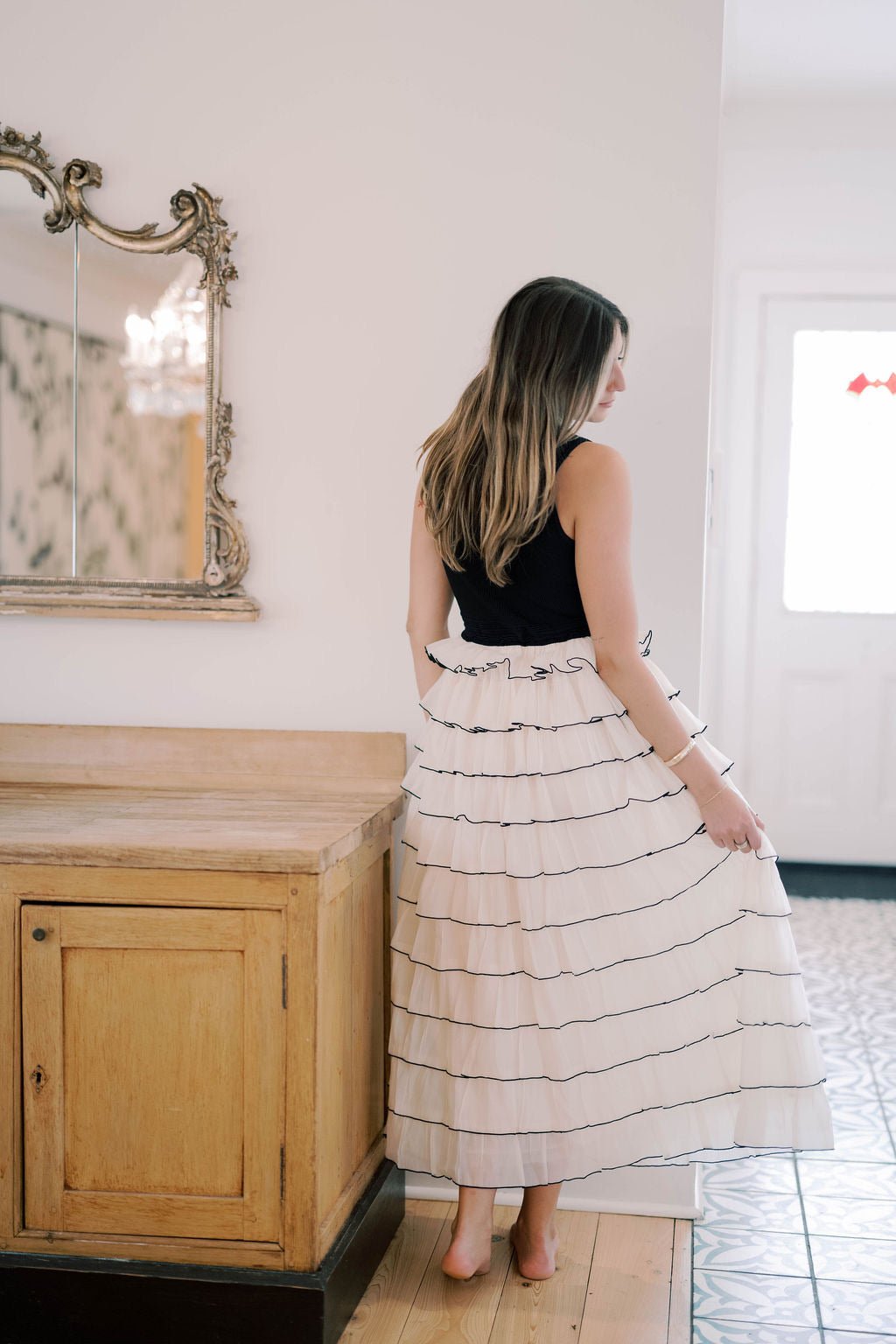 Modern Chic Sweater Tulle Ruffle Maxi Dress - Dresses - TCEC