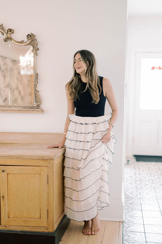 Modern Chic Sweater Tulle Ruffle Maxi Dress - Dresses - TCEC
