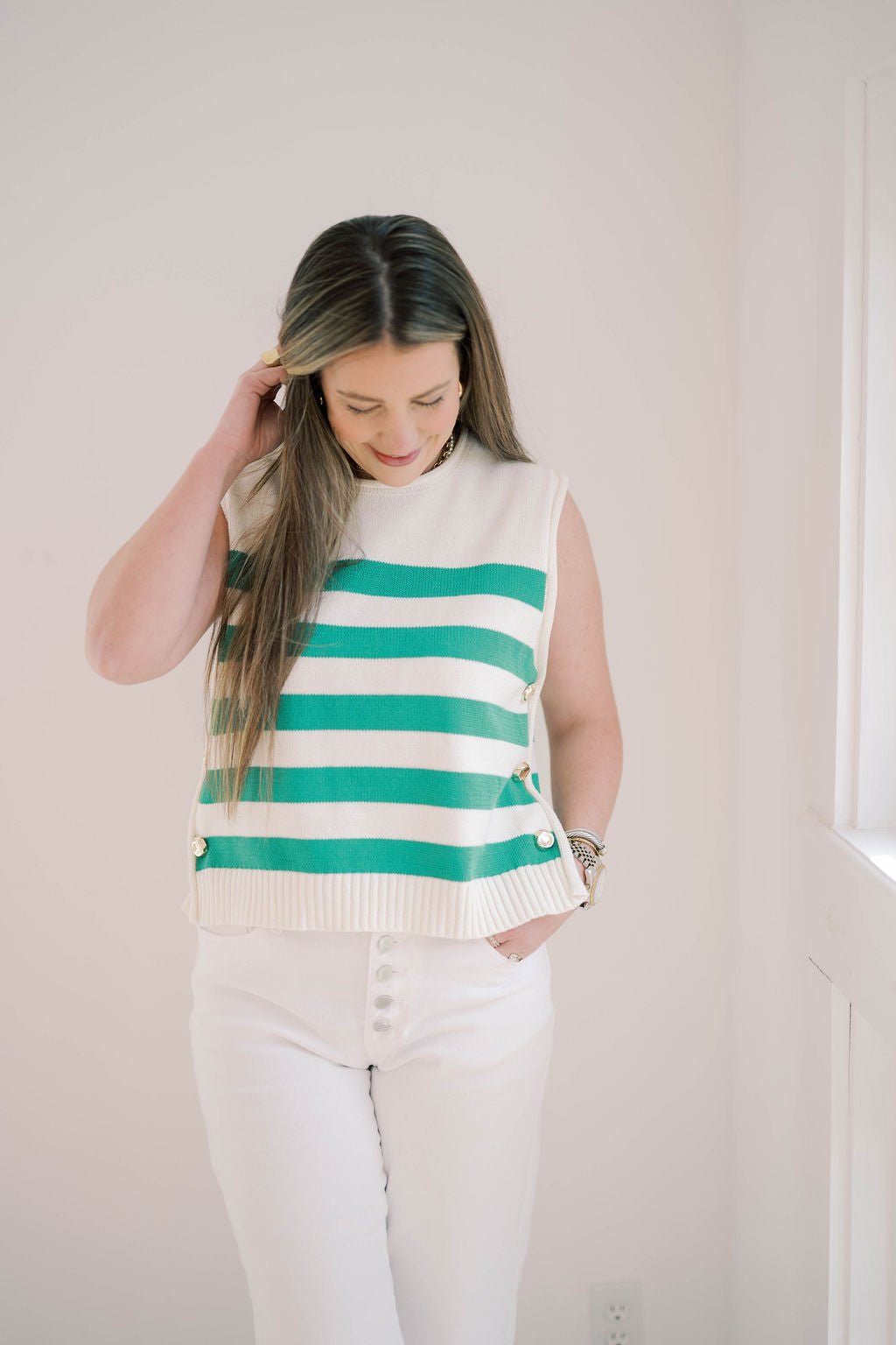 Modern Line Sweater Tank - Tops - Sweaters - She & Sky