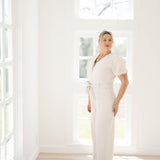 My Pleasure Cream Denim Jumpsuit - Jumpsuits - She & Sky