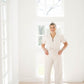 My Pleasure Cream Denim Jumpsuit - Jumpsuits - She & Sky