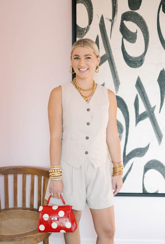 Nantucket Button Vest Top - Tops - Tanks - She & Sky